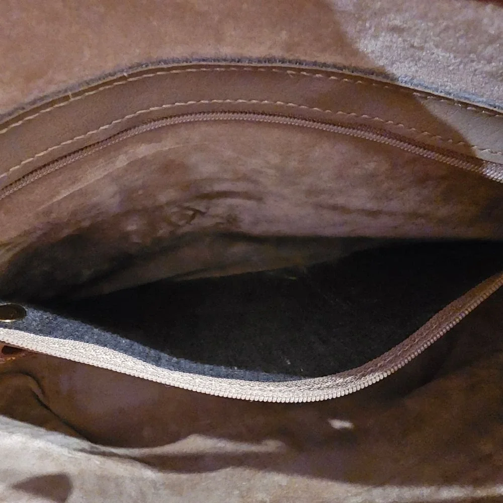 BRAHMIN Woven‎ Leather Tote Tan Satchel Purse Classic American Heritage